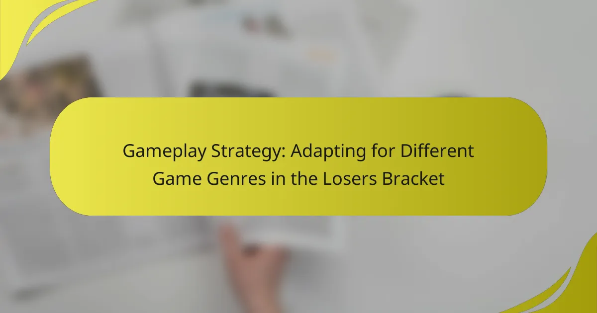 Gameplay Strategy: Adapting for Different Game Genres in the Losers Bracket