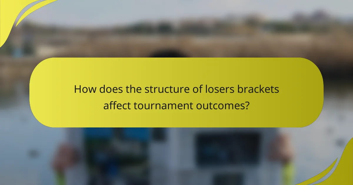 How does the structure of losers brackets affect tournament outcomes?