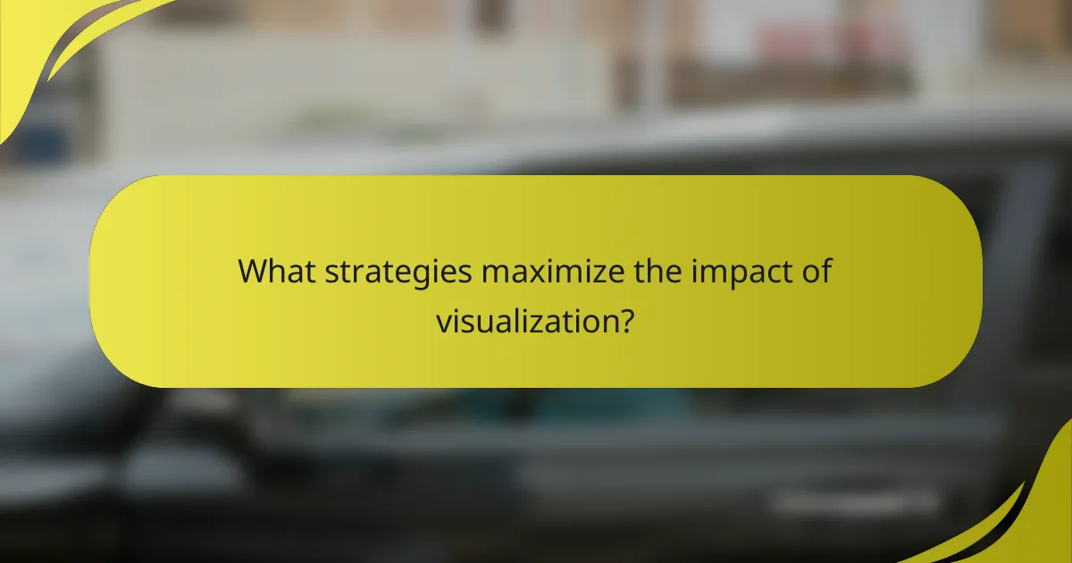 What strategies maximize the impact of visualization?